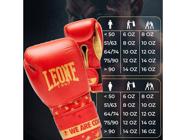 Боксерські рукавиці Leone GN220 DNA Red 10 унцій (бинти 4 м. в комплекті) - Фото 10