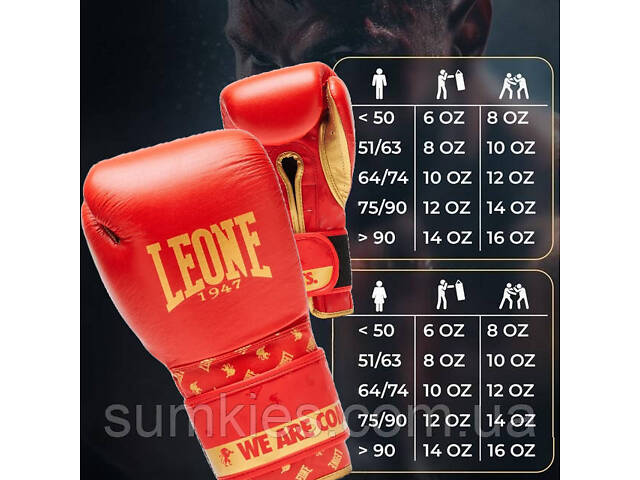 Боксерські рукавиці Leone GN220 DNA Red 16 унцій (бинти 4 м. в комплекті) - Фото 10