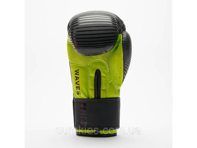 Боксерські рукавиці Leone GN313 WAVES Black 10 унцій (капу в комплекті) - Фото 5