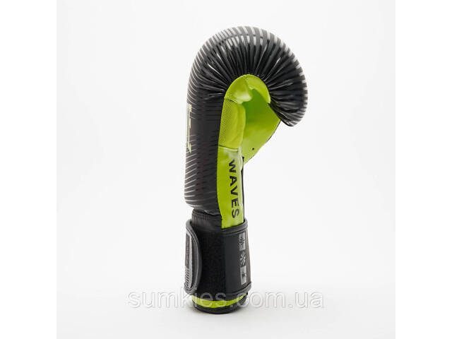 Боксерські рукавиці Leone GN313 WAVES Black 12 унцій (капу в комплекті) - Фото 6