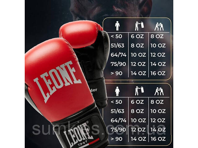 Боксерські рукавиці Leone GN383 THUNDER Red 8 унцій (капу в комплекті) - Фото 10