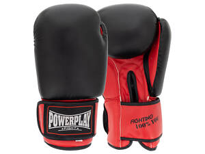 Боксерские перчатки PowerPlay 3004 Classic 14 унций (Черно-Красные)
