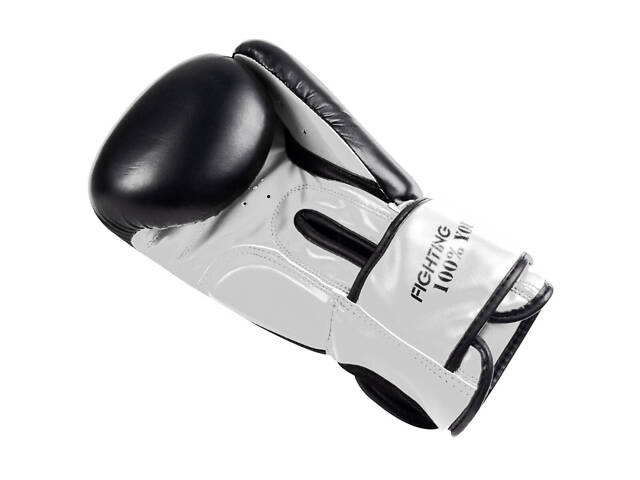 Боксерські рукавиці PowerPlay 3004 Classic Чорно-Білі 14 унцій - Фото 5