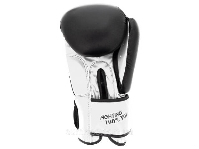 Боксерські рукавиці PowerPlay 3004 Classic Чорно-Білі 10 унцій - Фото 3