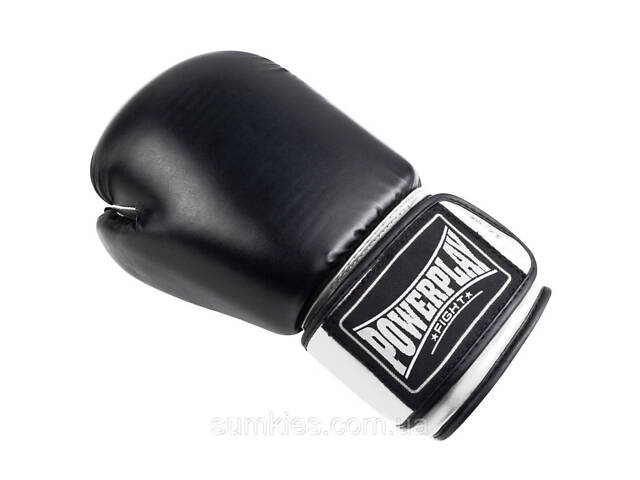 Боксерські рукавиці PowerPlay 3004 Classic Чорно-Білі 10 унцій - Фото 4