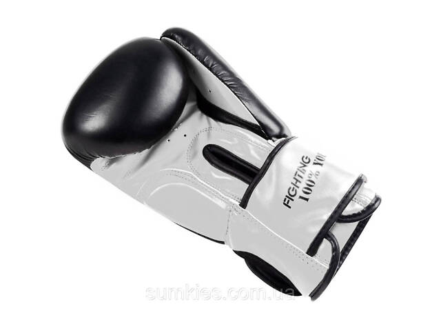 Боксерські рукавиці PowerPlay 3004 Classic Чорно-Білі 10 унцій - Фото 5