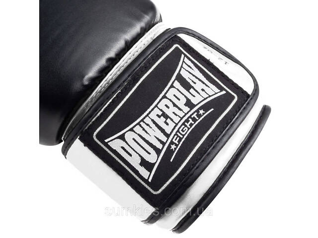 Боксерські рукавиці PowerPlay 3004 Classic Чорно-Білі 10 унцій - Фото 9