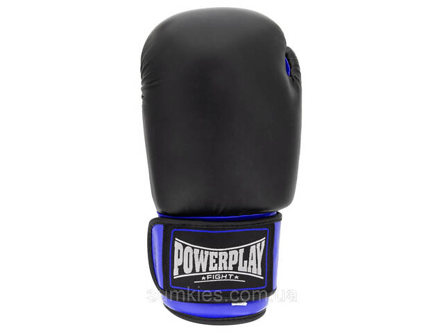 Боксерські рукавиці PowerPlay 3004 Classic Чорно-Сині 10 унцій - Фото 2