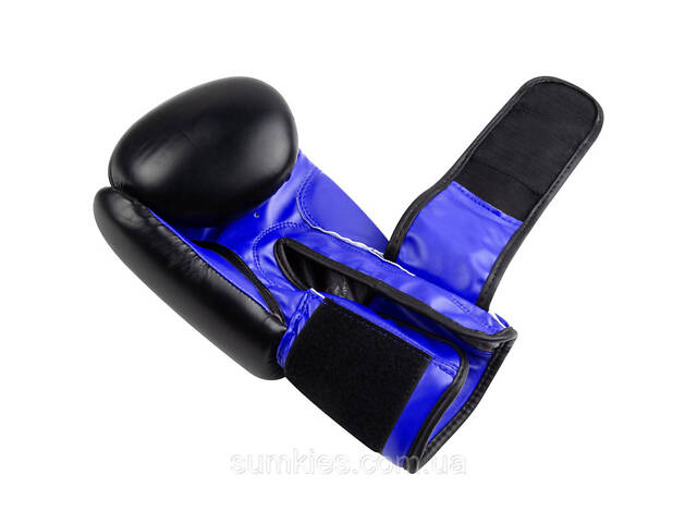 Боксерські рукавиці PowerPlay 3004 Classic Чорно-Сині 10 унцій - Фото 6