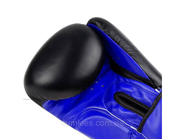 Боксерські рукавиці PowerPlay 3004 Classic Чорно-Сині 10 унцій - Фото 7