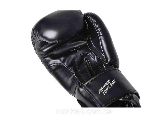 Боксерські рукавиці PowerPlay 3004 Classic Чорні 10 унцій - Фото 4