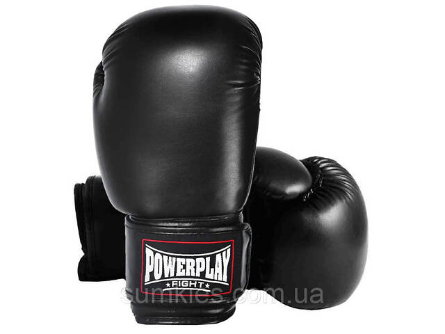 Боксерські рукавиці PowerPlay 3004 Classic Чорні 16 унцій - Фото 1
