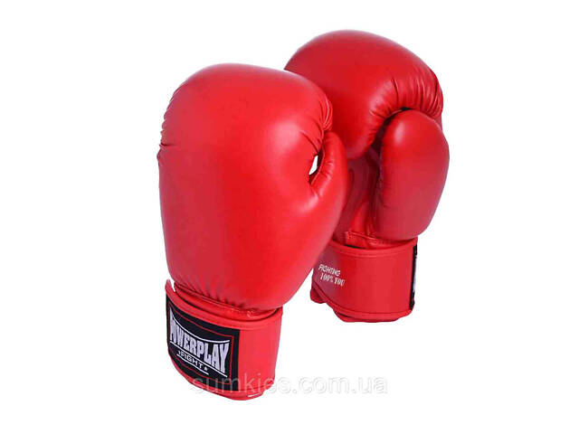 Боксерські рукавиці PowerPlay 3004 Classic Червоні 8 унцій - Фото 4