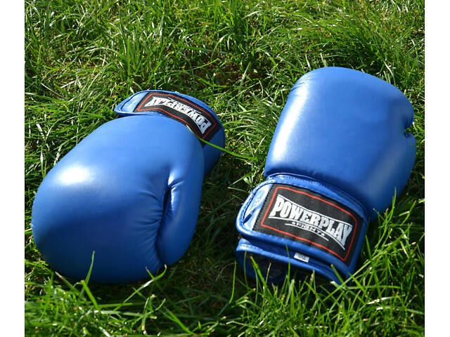 Боксерські рукавиці PowerPlay 3004 Classic Сині 8 унцій - Фото 7