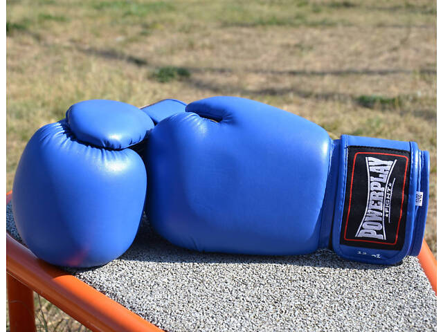 Боксерські рукавиці PowerPlay 3004 Classic Сині 8 унцій - Фото 5