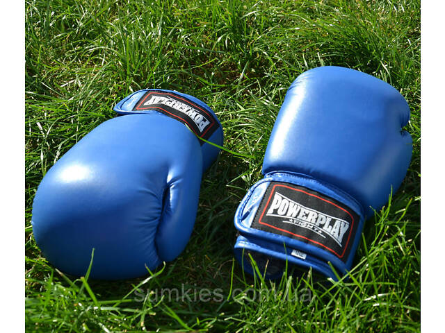 Боксерські рукавиці PowerPlay 3004 Classic Сині 8 унцій - Фото 7