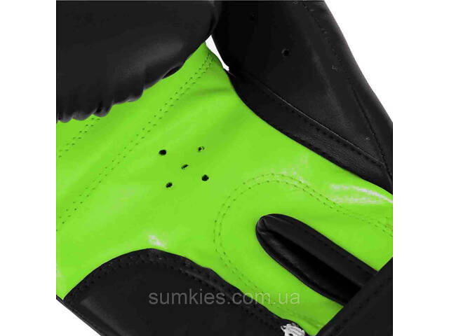 Боксерські рукавиці PowerPlay 3004 JR Classic Чорно-Зелені 6 унцій - Фото 7