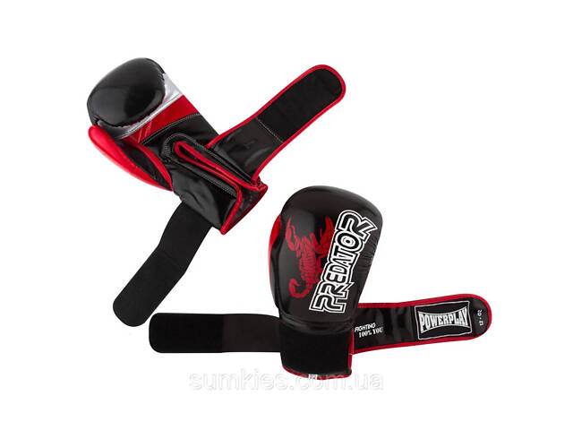 Боксерські рукавиці PowerPlay 3007 Scorpio Чорні карбон 12 унцій - Фото 2