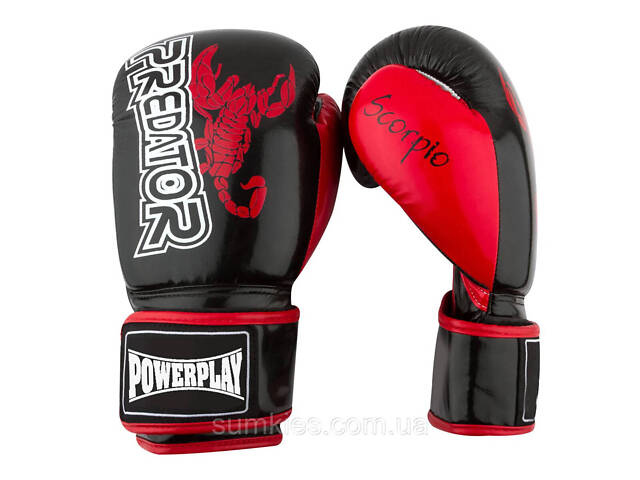 Боксерські рукавиці PowerPlay 3007 Scorpio Чорні карбон 12 унцій - Фото 7