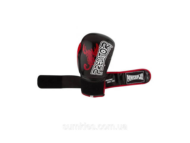 Боксерські рукавиці PowerPlay 3007 Scorpio Чорні карбон 12 унцій - Фото 10