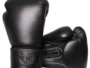 Боксерські рукавиці PowerPlay 3014 Indiana Чорні (натуральна шкіра) 10 унцій