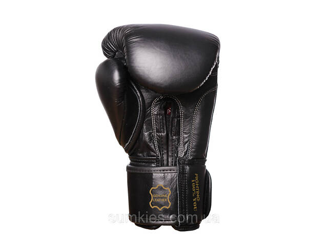 Боксерські рукавиці PowerPlay 3014 Indiana Чорні (натуральна шкіра) 12 унцій - Фото 3