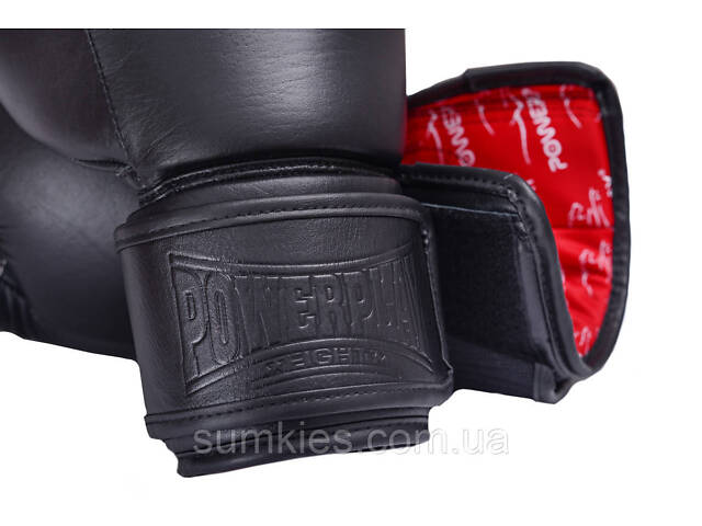 Боксерські рукавиці PowerPlay 3014 Indiana Чорні (натуральна шкіра) 14 унцій - Фото 3