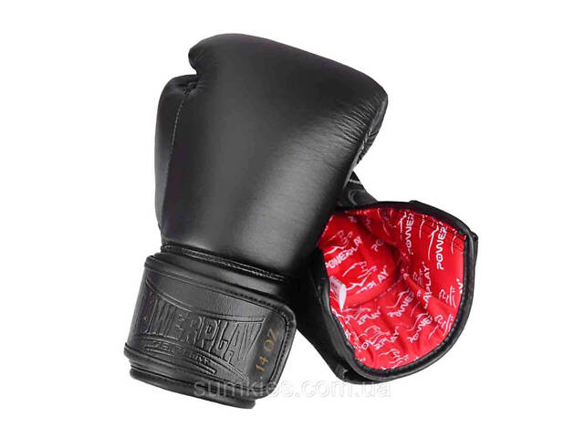 Боксерські рукавиці PowerPlay 3014 Indiana Чорні (натуральна шкіра) 14 унцій - Фото 5
