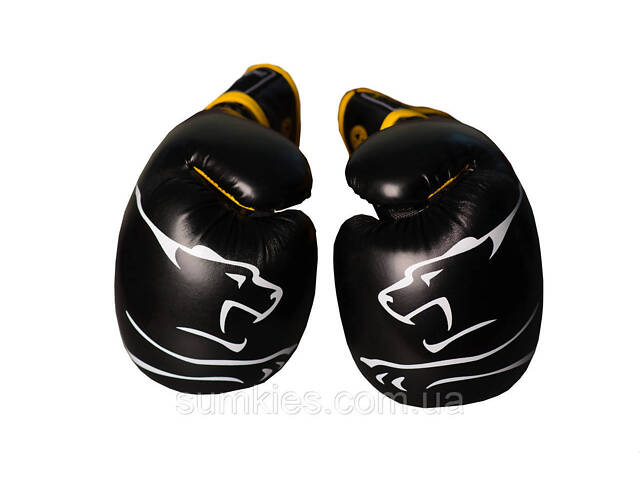 Боксерські рукавиці PowerPlay 3018 Jaguar Чорно-Жовті 14 унцій - Фото 4