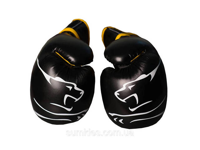 Боксерські рукавиці PowerPlay 3018 Jaguar Чорно-Жовті 16 унцій - Фото 4
