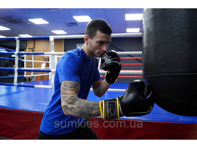 Боксерські рукавиці PowerPlay 3018 Jaguar Чорно-Жовті 16 унцій - Фото 8