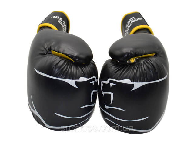 Боксерські рукавиці PowerPlay 3018 Jaguar Чорно-Жовті 16 унцій - Фото 10