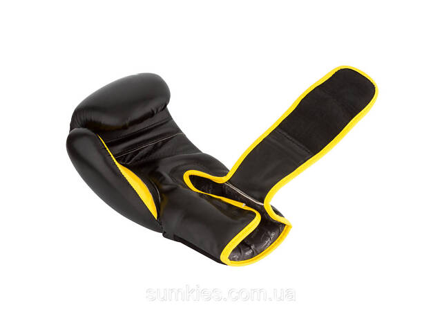 Боксерські рукавиці PowerPlay 3018 Jaguar Чорно-Жовті 10 унцій - Фото 5
