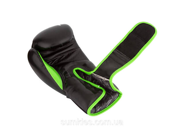 Боксерські рукавиці PowerPlay 3018 Jaguar Чорно-Зелені 14 унцій - Фото 7