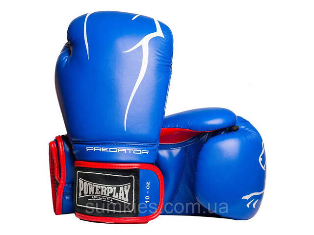 Боксерські рукавиці PowerPlay 3018 Jaguar Сині 12 унцій - Фото 1