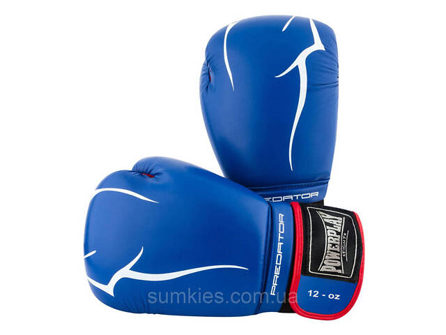 Боксерські рукавиці PowerPlay 3018 Jaguar Сині 12 унцій - Фото 3