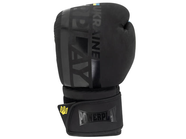 Боксерські рукавиці PowerPlay 3021 Ukraine Чорні 10 унцій - Фото 2