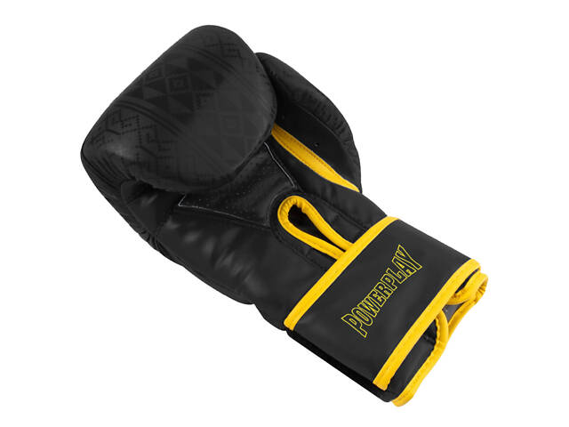 Боксерські рукавиці PowerPlay 3021 Ukraine Чорно жовті 12 унцій - Фото 9