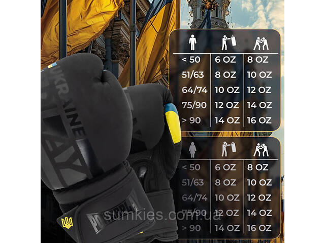 Боксерські рукавиці PowerPlay 3021 Ukraine Чорні 12 унцій - Фото 10