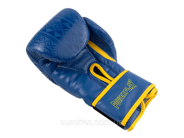 Боксерські рукавиці PowerPlay 3021 Ukraine Синьо-Жовті 12 унцій - Фото 8