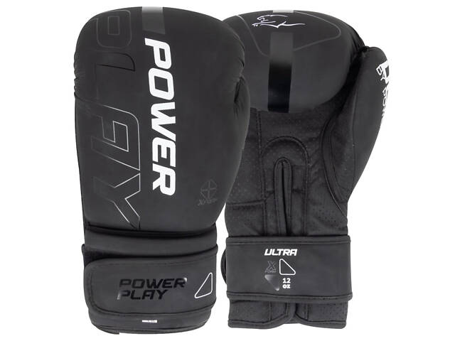 Боксерські рукавиці PowerPlay 3024 Ultra Mat Чорно-Білі 8 унцій - Фото 1