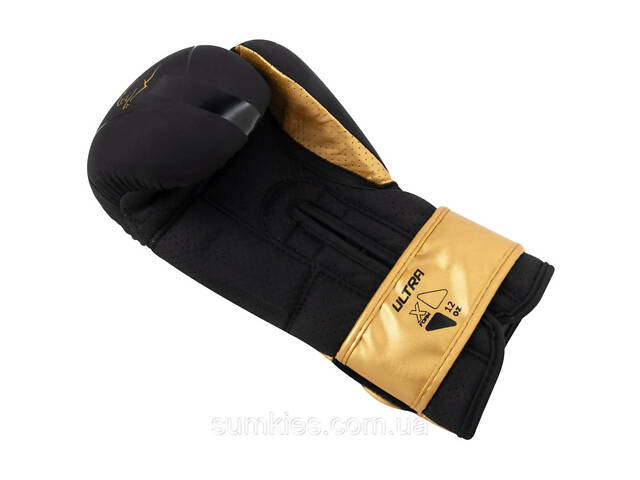 Боксерські рукавиці PowerPlay 3024 Ultra Mat Чорно-Золоті 14 унцій - Фото 5