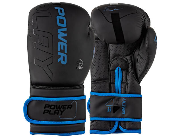 Боксерські рукавиці PowerPlay 3024 Ultra Mat Чорно-Темно сині 14 унцій - Фото 1