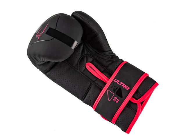 Боксерські рукавиці PowerPlay 3024 Ultra Mat Чорно-Рожеві 12 унцій - Фото 9