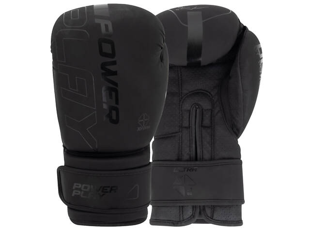 Боксерські рукавиці PowerPlay 3024 Ultra Mat Чорні 14 унцій - Фото 1