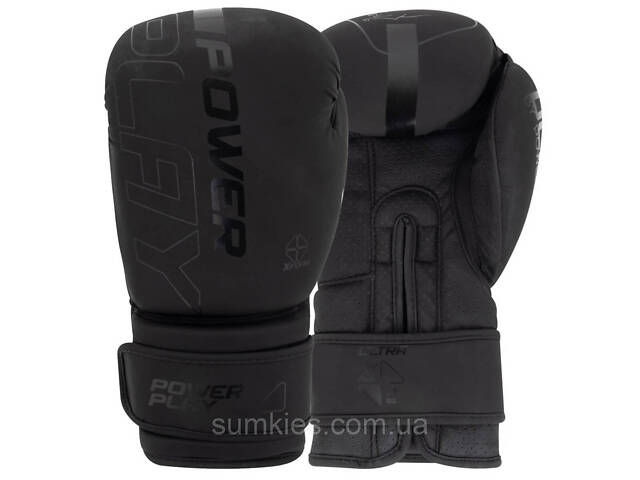 Боксерські рукавиці PowerPlay 3024 Ultra Mat Чорні 10 унцій - Фото 1