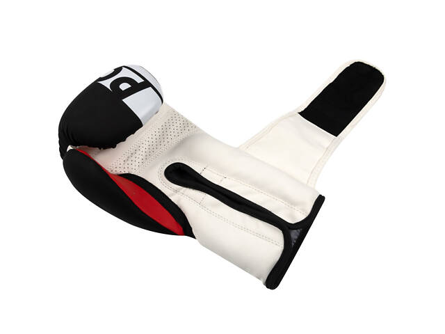 Боксерські рукавиці PowerPlay 3086 Matt Challenger Чорно-Білі 10 унцій - Фото 6