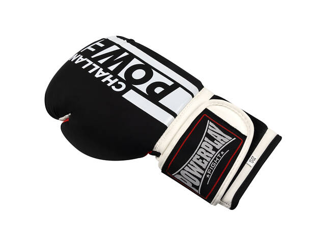 Боксерські рукавиці PowerPlay 3086 Matt Challenger Чорно-Білі 12 унцій - Фото 4