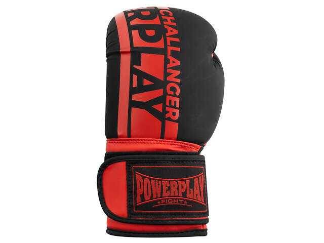 Боксерські рукавиці PowerPlay 3086 Matt Challenger Чорно-Червоні 12 унцій - Фото 2