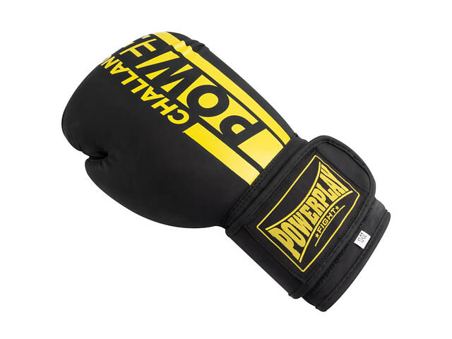 Боксерські рукавиці PowerPlay 3086 Matt Challenger Чорно-Жовті 14 унцій - Фото 4